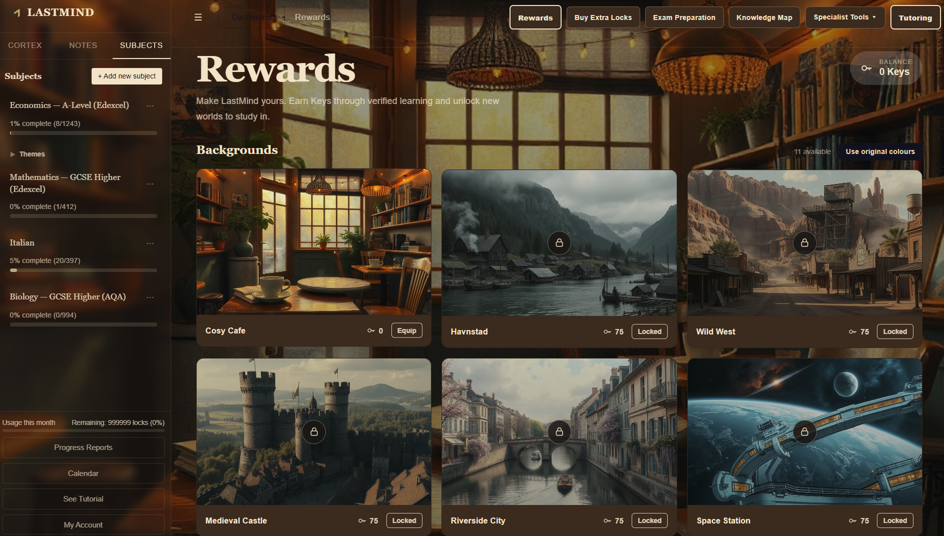 LastMind cosmetic background rewards